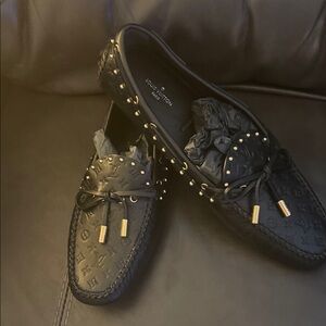 Louis Vuitton Black and Gold women’s Loafers